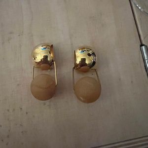 Rachel Comey Clip On Gold and Amber Earrings